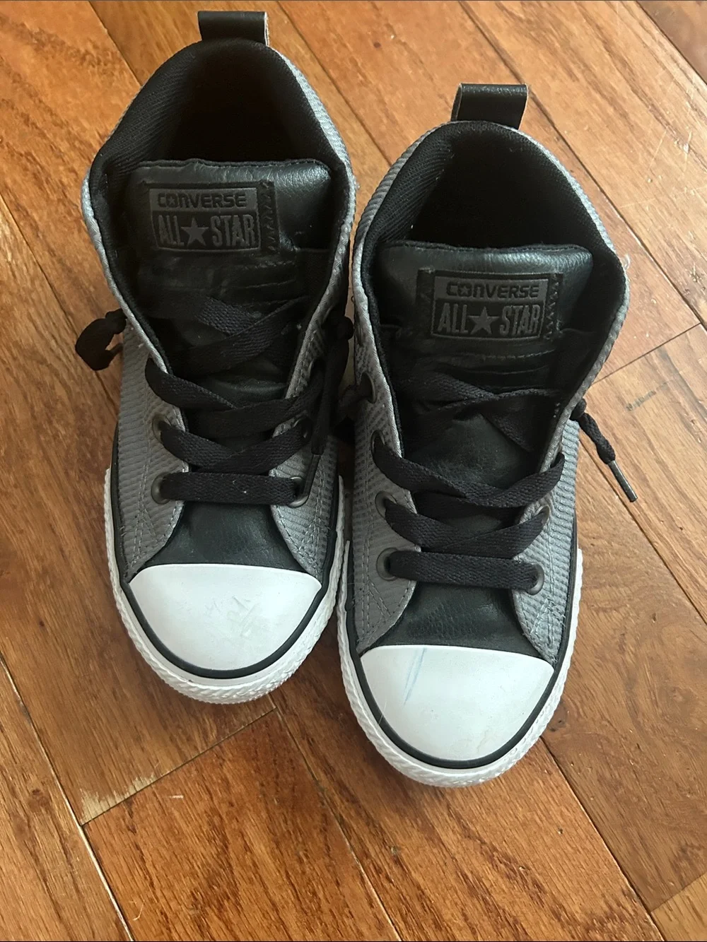 Converse Kids' Gray High-Top Sneakers with Black Accents